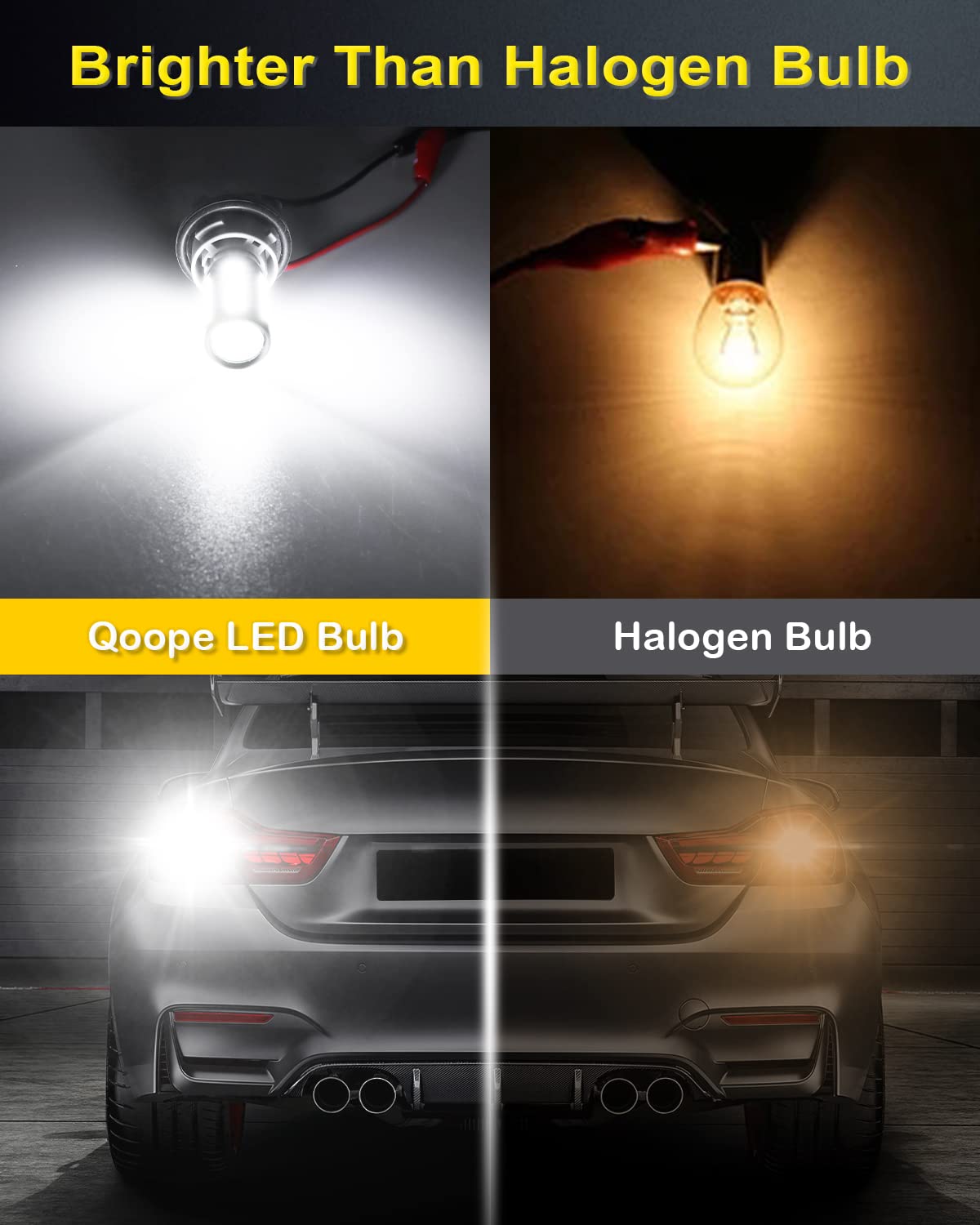 Qoope 1157 Led Bulb White 2357 2057 7528 Bay15D Bulbs Replacement For Brake/Tail Lights  Back Up Reverse Lights  Turn Signal Light  Rv Camper Trailer Light (Pack Of 10)