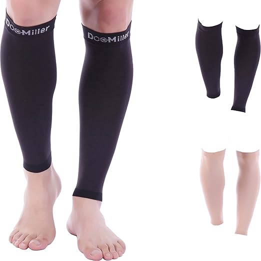 Doc Miller - Compression Calf Sleeve for Short Men & Women, Medical Grade, 15-20mmHg Graduated Support for Running, Shin S...