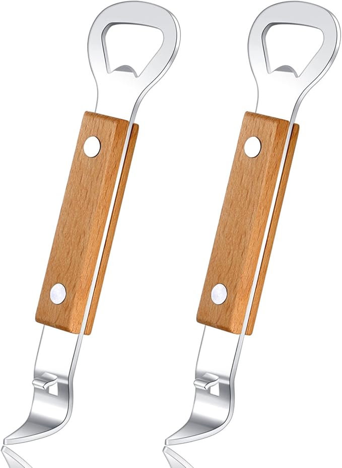 Can Punch Bottle Opener, Manual Stainless Steel Can Opener 2 Pack