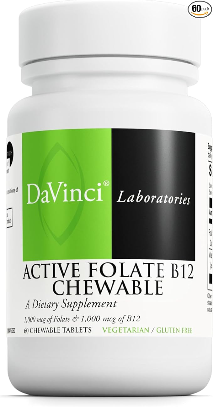 DAVINCI Labs Active Folate B12 Chewable - Dietary Supplement to Support Heart Health, Healthy Nerves, Immune Function and ...