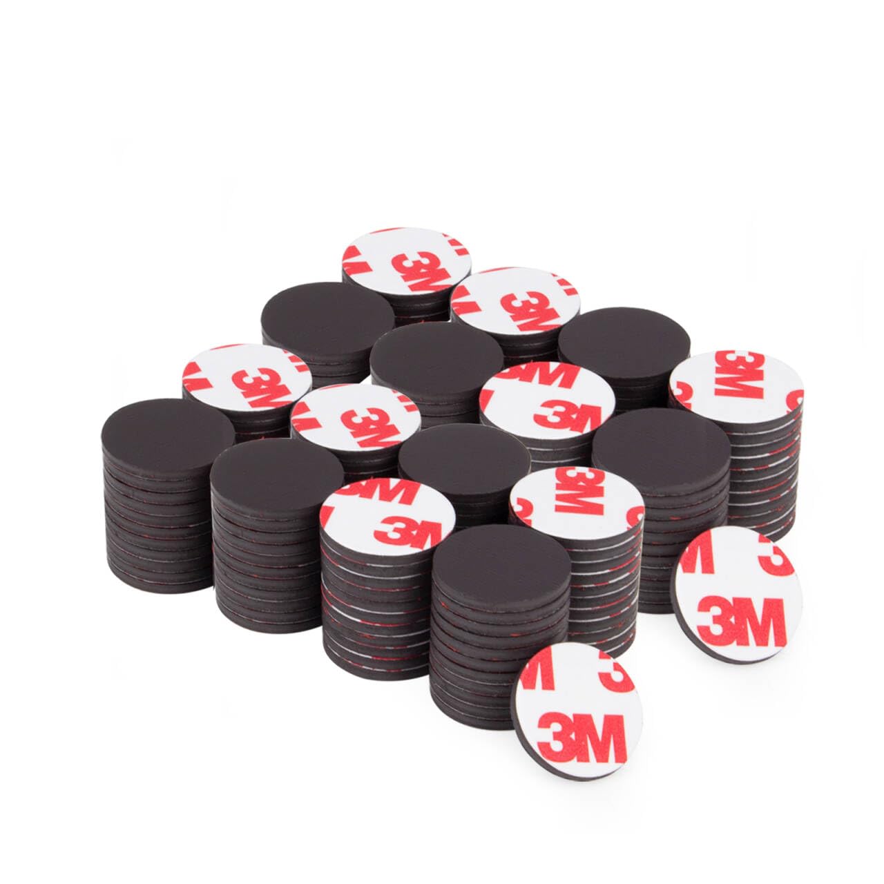 Towjug Round Magnets with Adhesive Backing, 120 Pieces 3M Adhesive Magnet Dots (Diameter 0.8’’ x 0.08”) Anisotropy Flexible Sticky Circle Magnets Tape for DIY Crafts