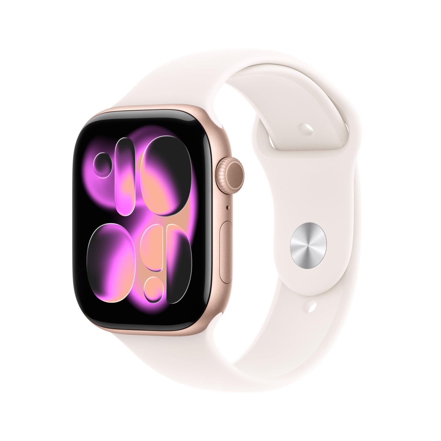 Apple Watch Series 11 [GPS 46mm] Smartwatch with Rose Gold Aluminum Case with Light Blush Sport Band - M/L. Sleep Score, Fitness