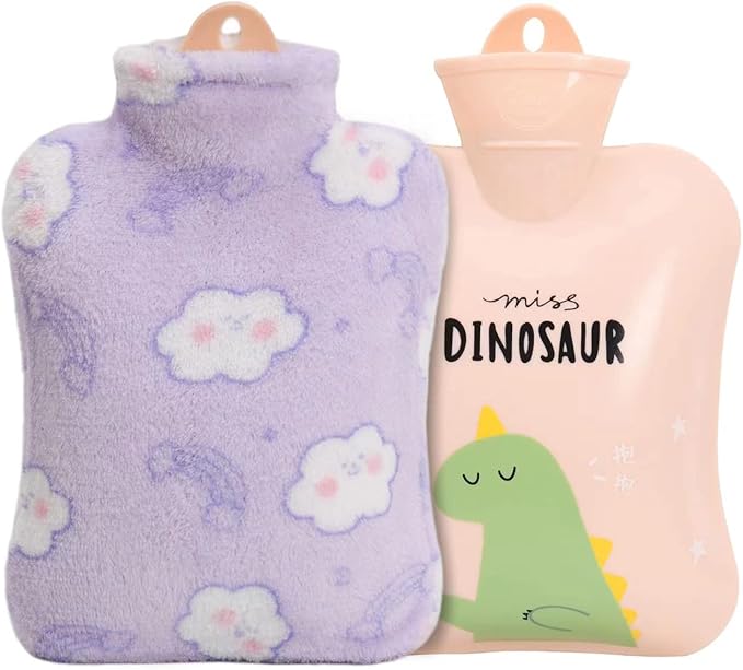 Hot Water Bag,Hot Water Bottle with Waist Cover Cartoon Warm Water Pouch for Neck and Shoulder, Back,Hand, Legs, Waist Warm