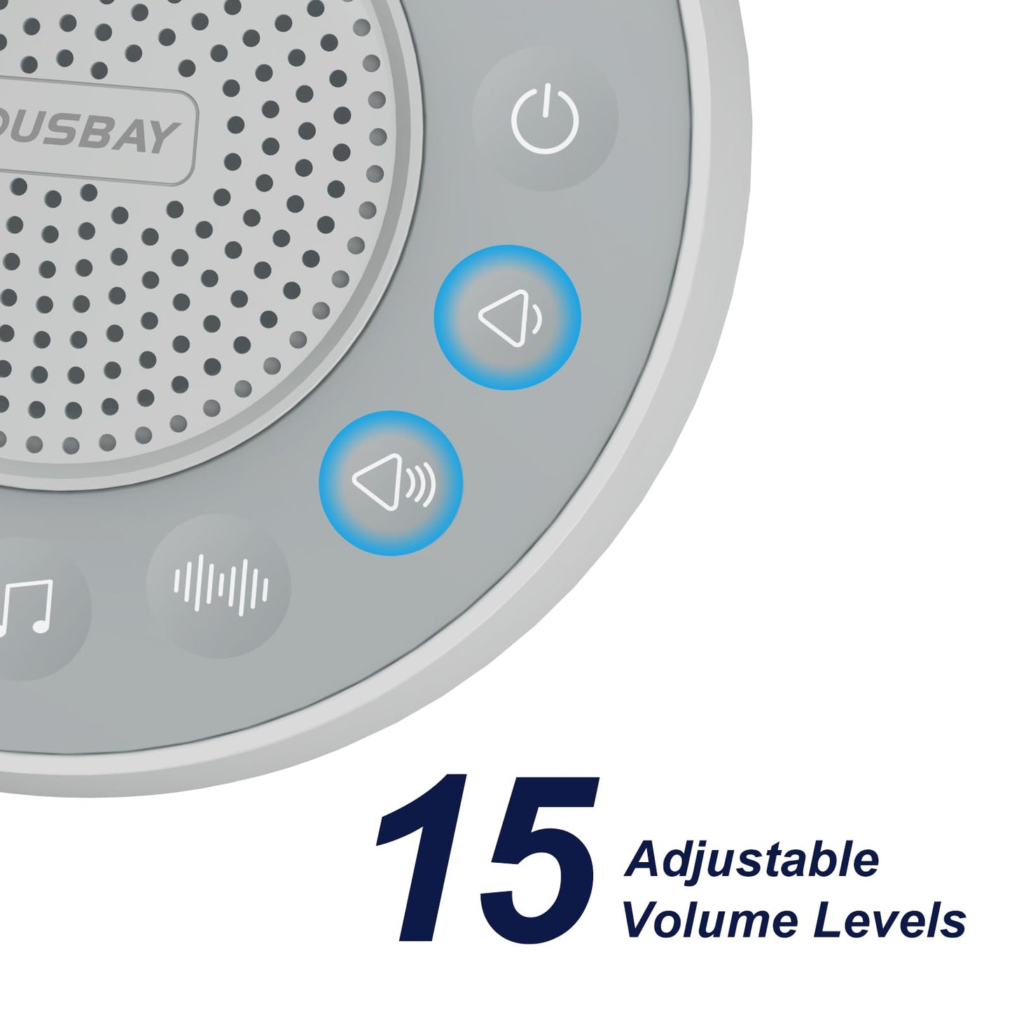 Housbay White Noise Sound Machine, 31 Soothing Sounds, 5W Loud Stereo Sound, Sleep Timer, Small Travel Sleep Machine & Noise Canceling for Sleeping, Relaxation-Gray