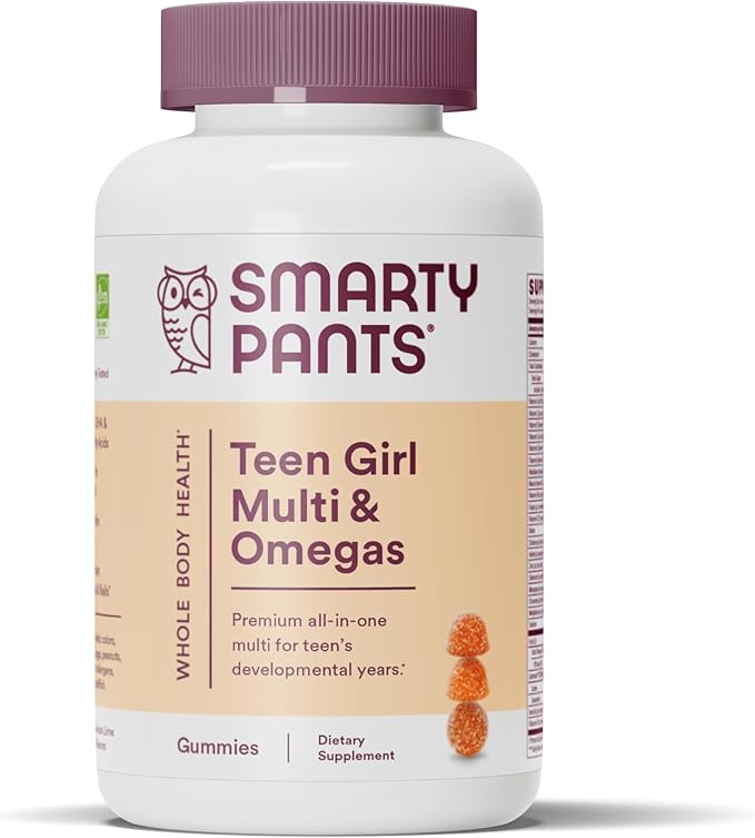 SmartyPants Gummy Multivitamin for Women 50 and Over: Omega 3 Fish Oil (EPA/DHA), Methylfolate & Teen Girl Multivitamin Gummies: Omega 3 Fish Oil (EPA/DHA), Vitamin D3, C, Vitamin B12