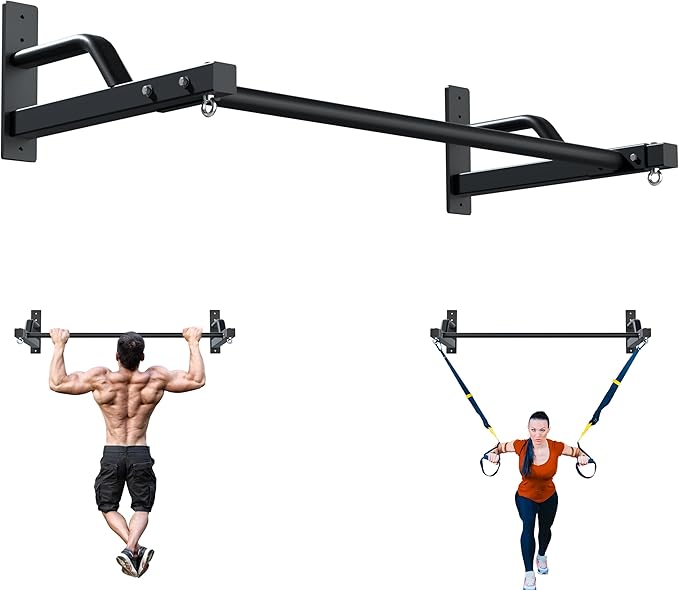 2025 Upgrade Pull Up Bar Wall Mounted - 600 lbs Heavy Duty Strength Training Pull-Up Bars, Ideal Rogue Pull Up Bar for Hom...