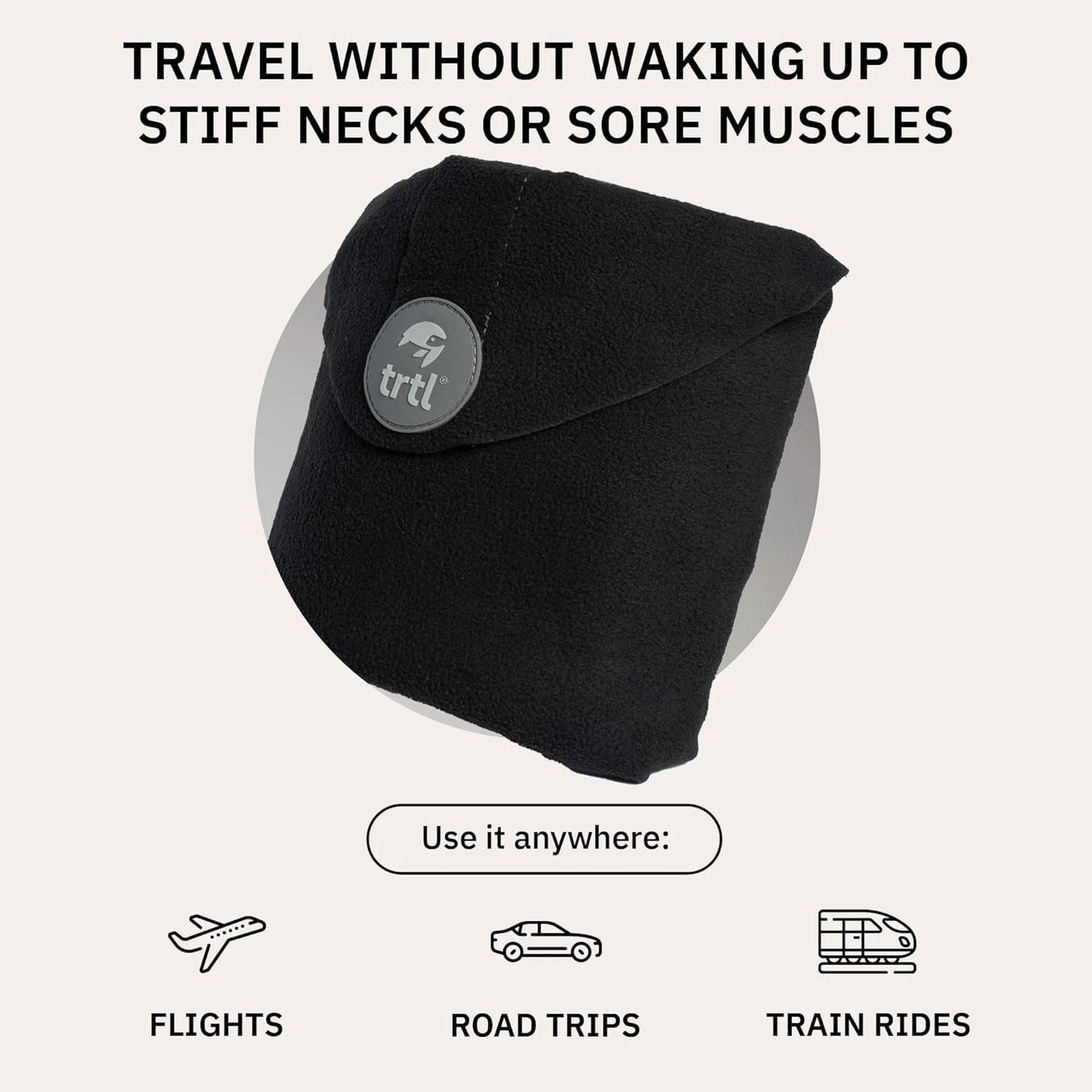 trtl Pillow - Scientifically Proven, Super Soft Neck Support Travel Pillow - Lightweight and Machine Washable - Ergonomic Design for Traveling on Airplanes, Cars, and Trains - Grey