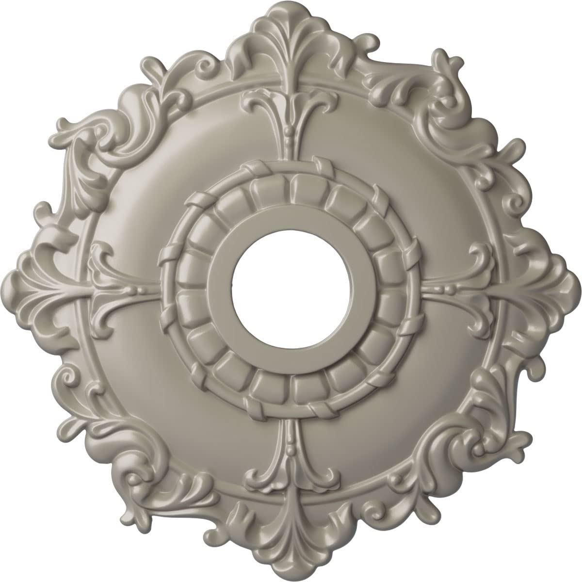 Ekena Millwork Cm18Rlpws Riley Ceiling Medallion, Pearl White