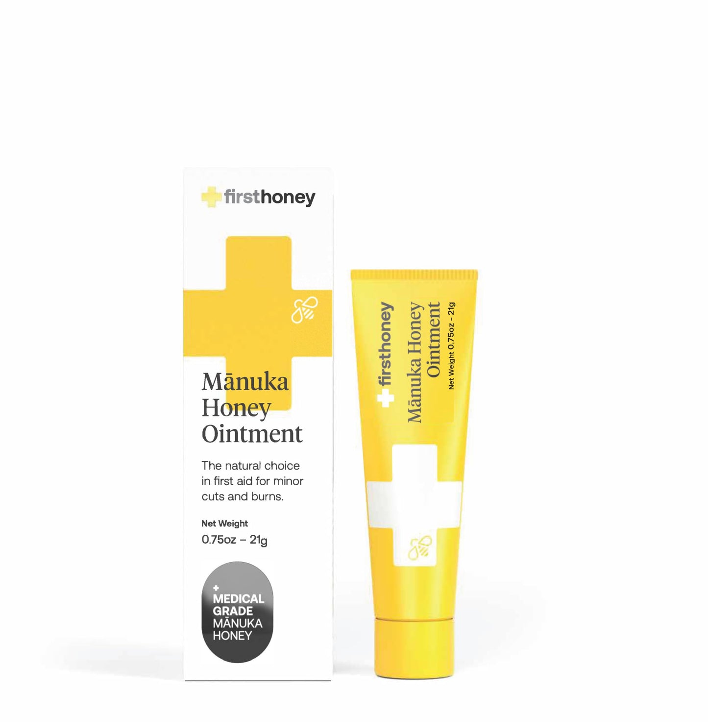 FIRST HONEY Manuka Wound Ointment [.75oz - 21g] | Rapid Wound Repair Gel | Fast Relief for Skin & Burns | Manuka Honey from New Zealand | Antibiotic Free Burn Care, Scar Gel, Dressing Aid