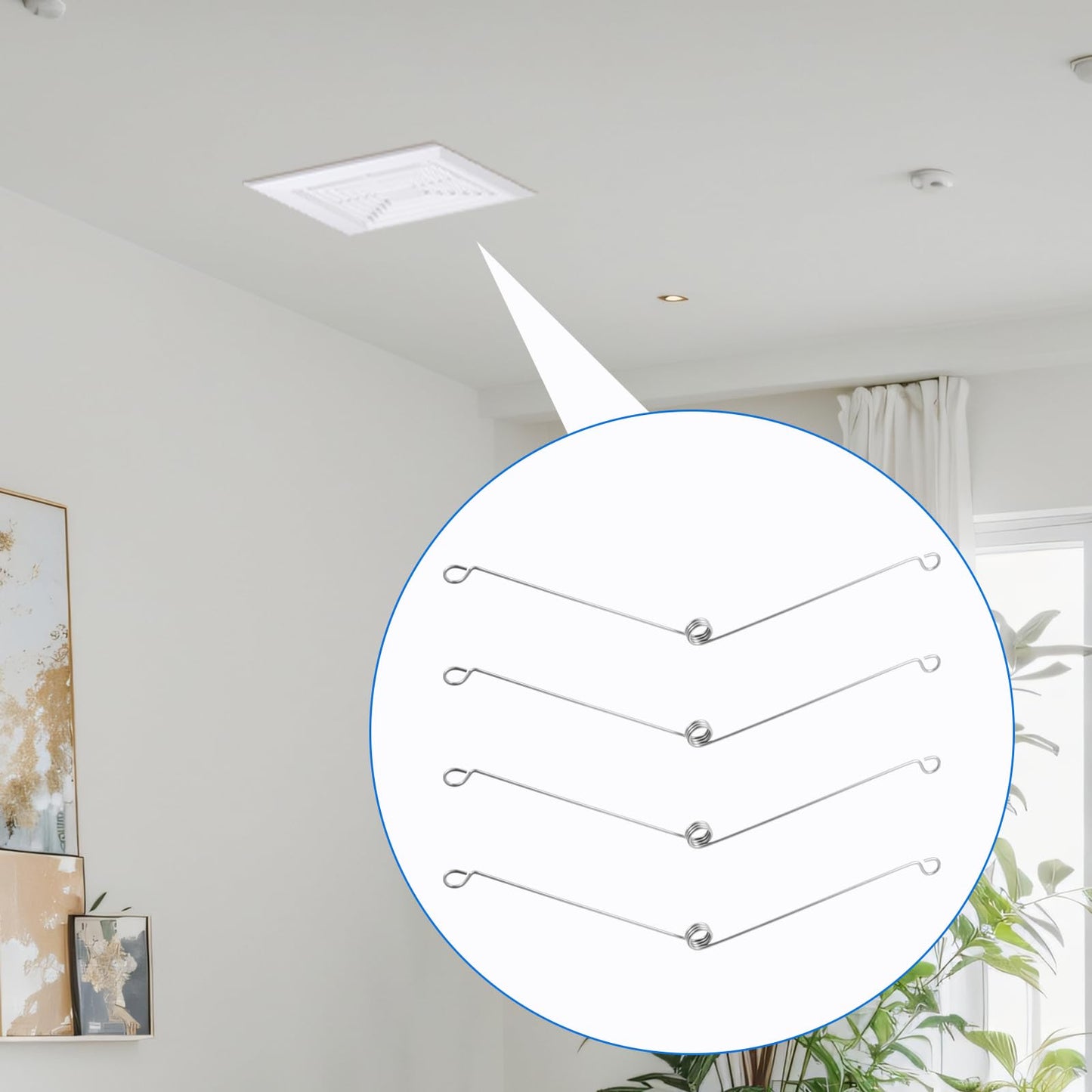 4Pcs Spring Clips For Recessed Light Fixtures Torsion Spring Clips Metal Recessed Lighting Trims Springs Clip Replacements For Bathroom Ceiling Exhaust Fan Shower Recesse Lighting Trim Accessories