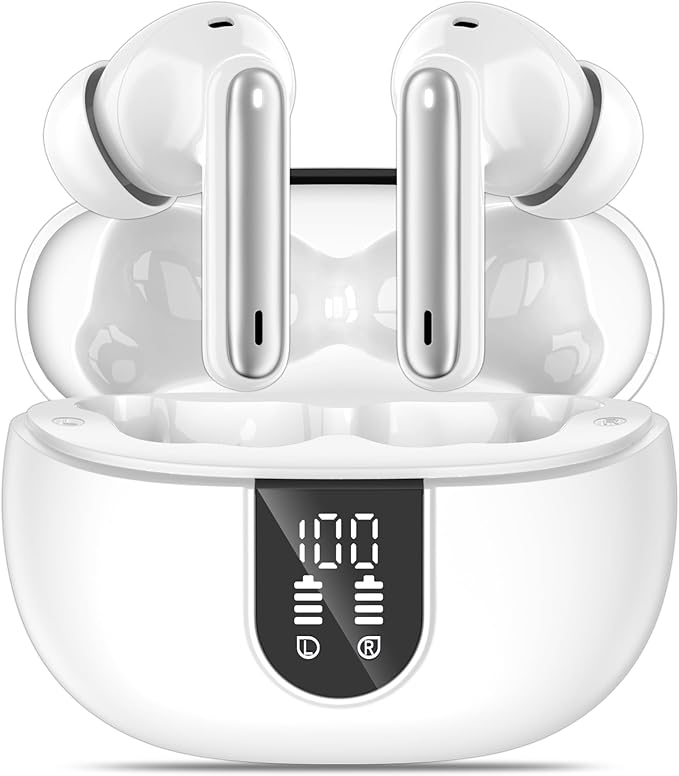 Wireless Earbuds, Bluetooth 5.3 Headphones 40Hrs Playtime Deep Bass Stereo in-Ear Earbud, LED Power Display, Call Noise Ca...