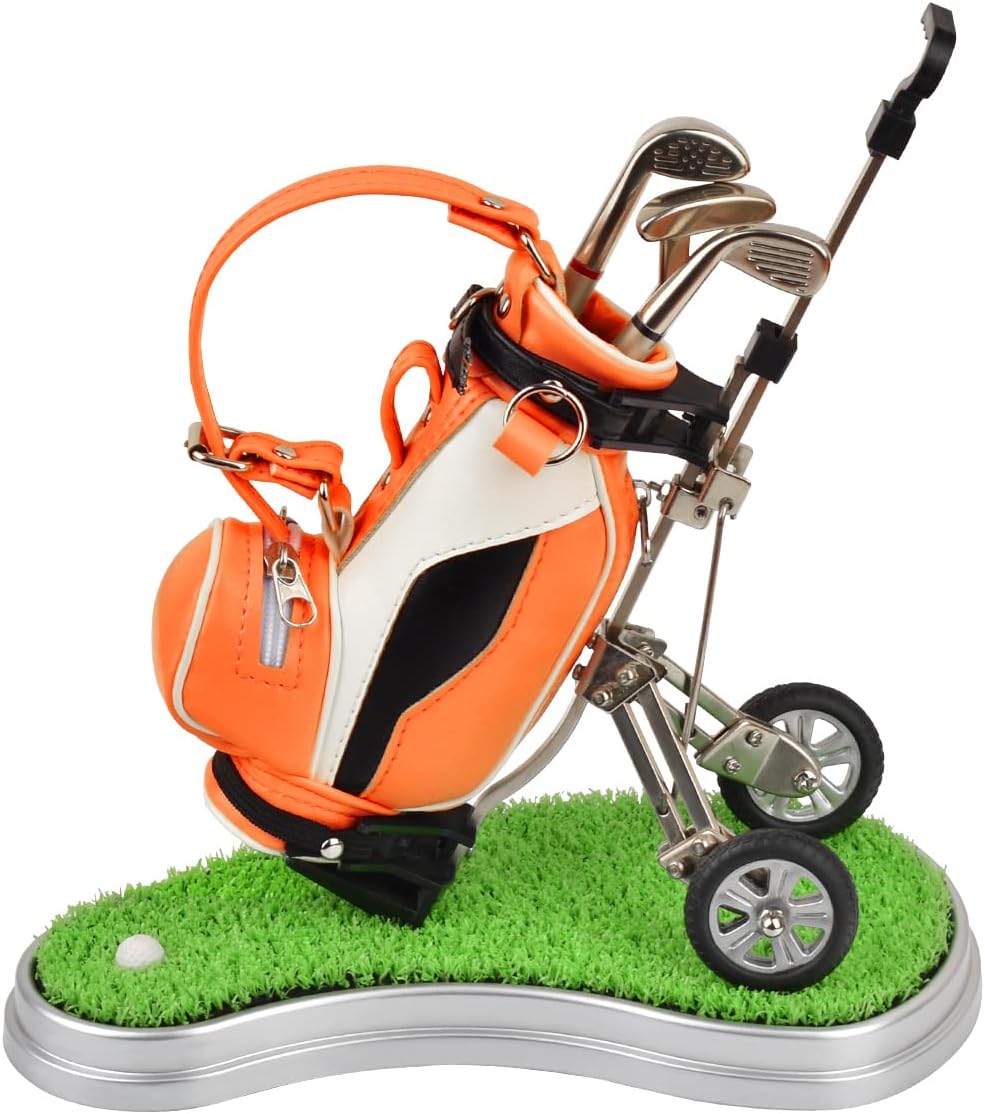 Dual-Purpose Creative Golf Pen Holder With 3 Club Pens - Office Desk Decoration, Souvenir Birthday Gift for Golfer Fans, Women and Men