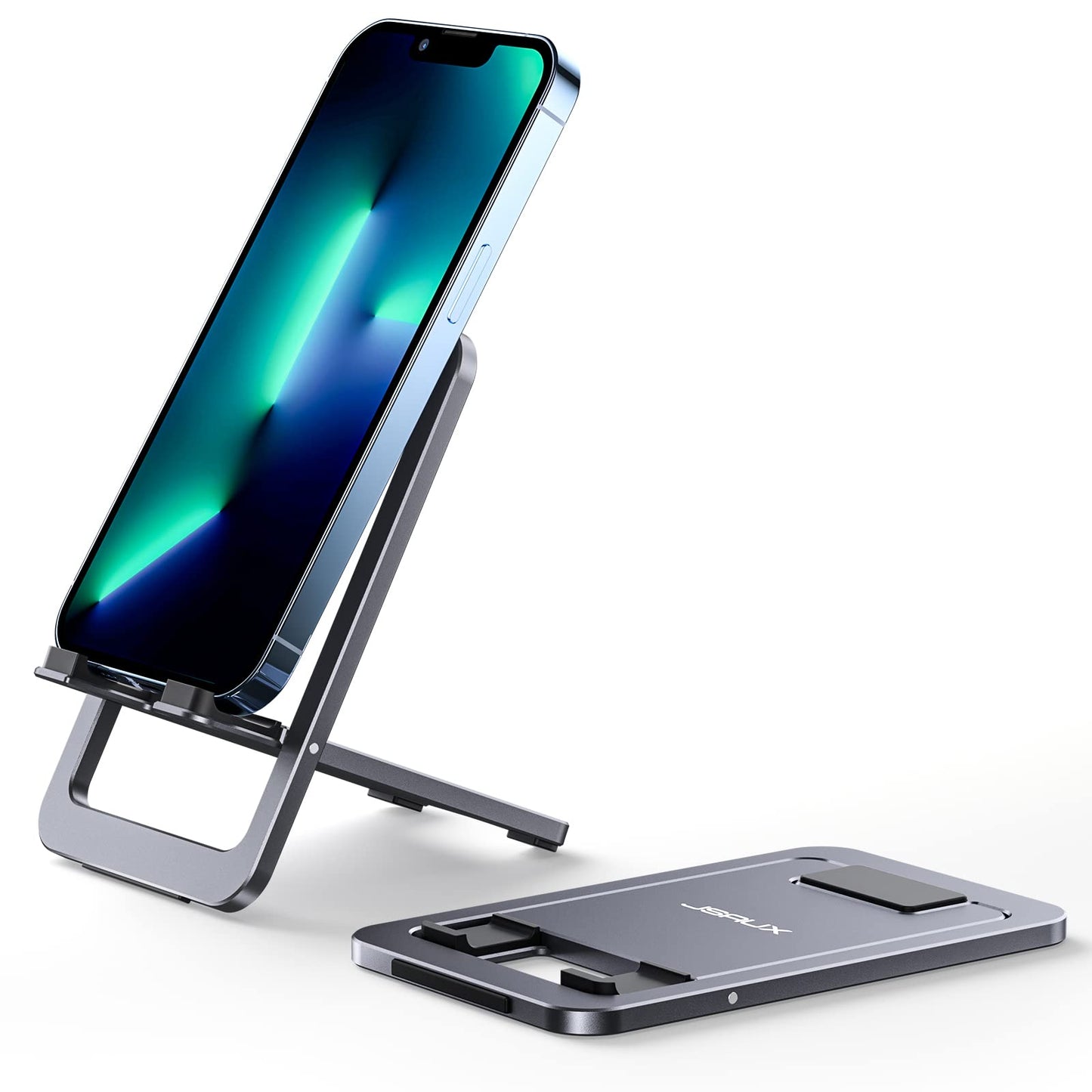 Jsaux Cell Phone Stand, Foldable Aluminum Adjustable Phone Holder For Desk Portable Travel Essentials Office Accessories For Iph