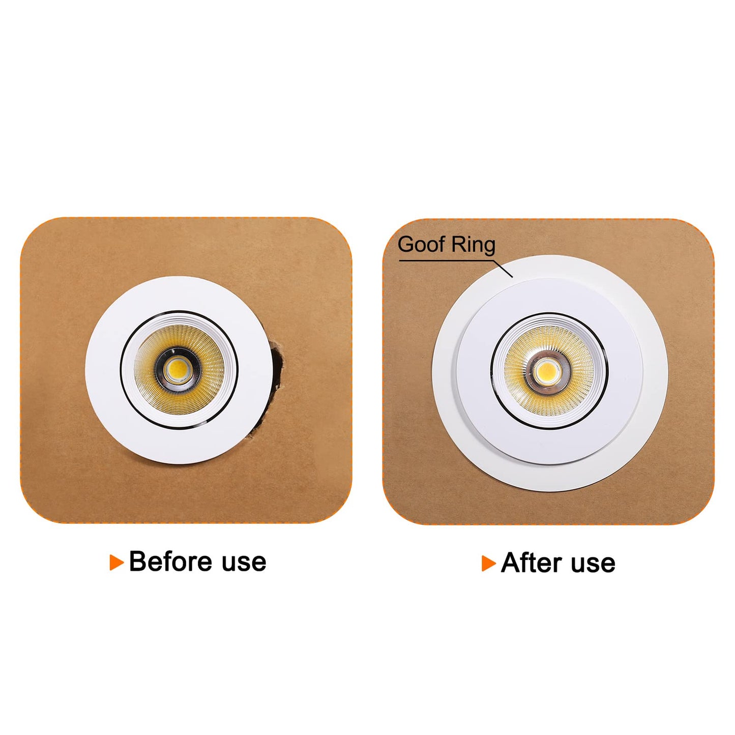 Patikil 1.38 Id 2.6 Od Light Trim Ring  White Goof Ring Matte Circular Light Cover Lighting Fixture For Ceiling Wall Recessed Can Downlights
