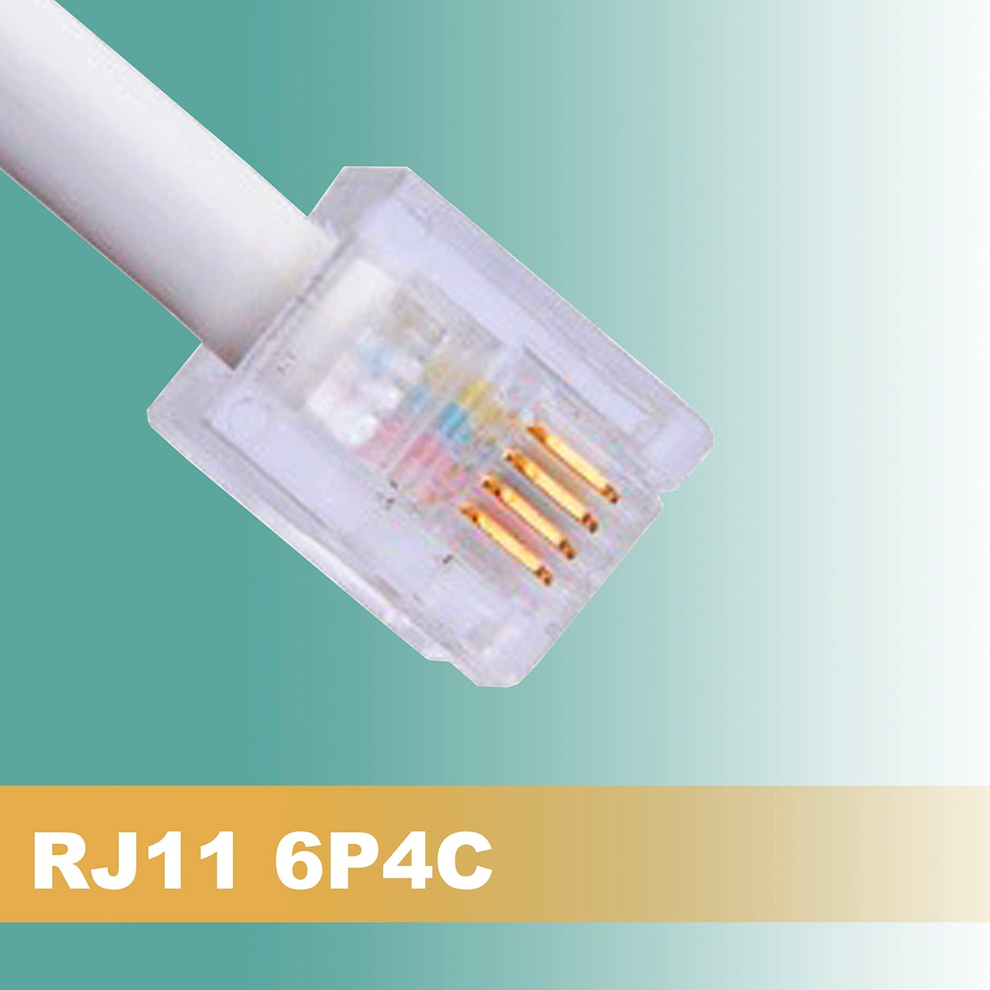 Hpwfhplf Two Way Telephone Splitters, 4 Pack Rj11 6P4C Male To Female Converter Cable, Telephone Wall Adaptor For Landline (4, B