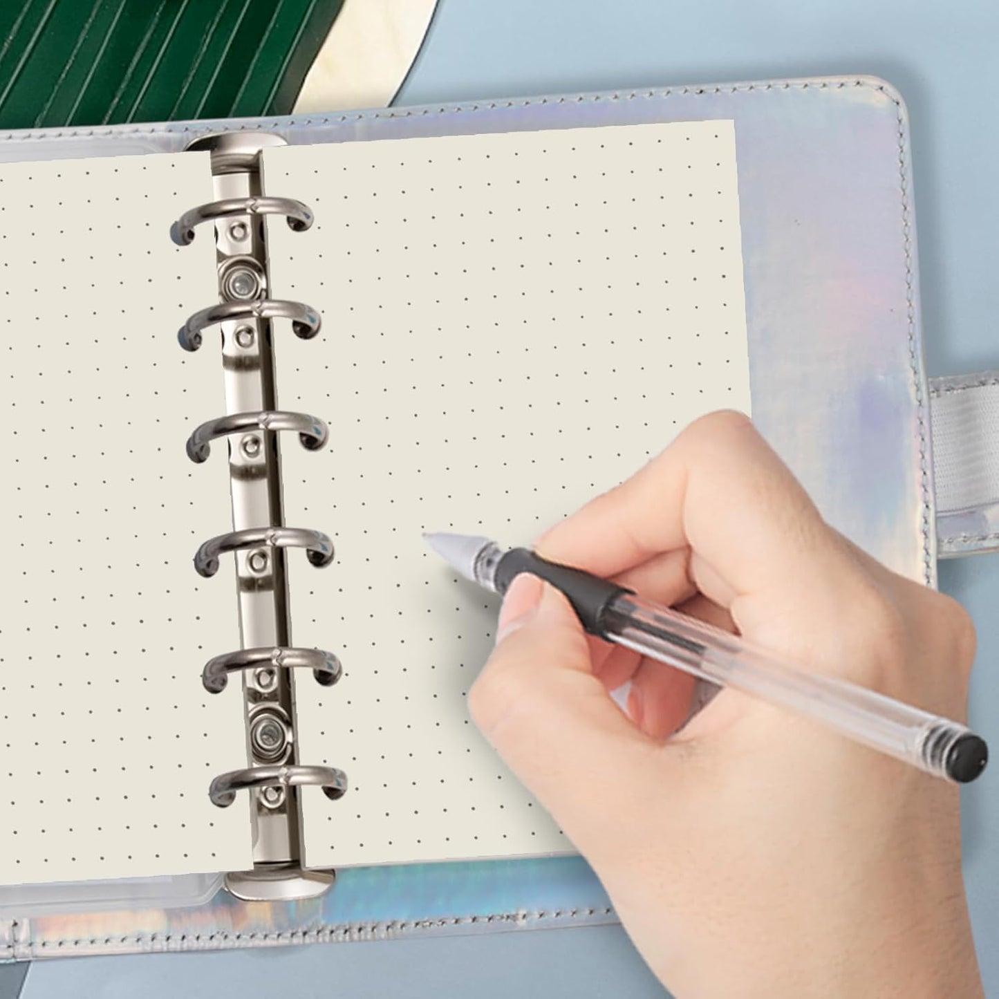 A7 Dotted Design Planner Refill 6 Holes Notebook Binder Refills, A7 Dot Matrix Planner Inserts for Filofax 100gsm Paper Pocket Size, 4.84 x 3.23'', Harphia