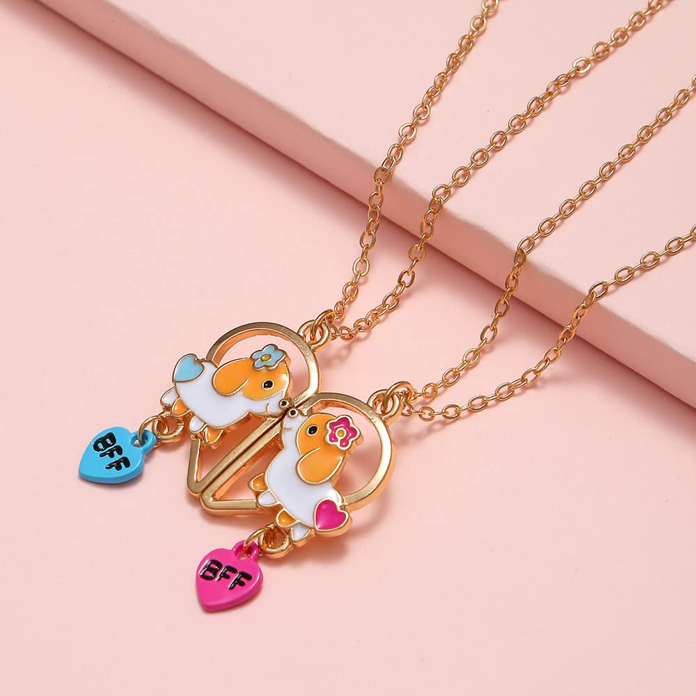 DOYYCA Best Friend Necklace Gifts Magnetic Matching Friendship Necklace for 2 Girls BFF Sister (Corgi)