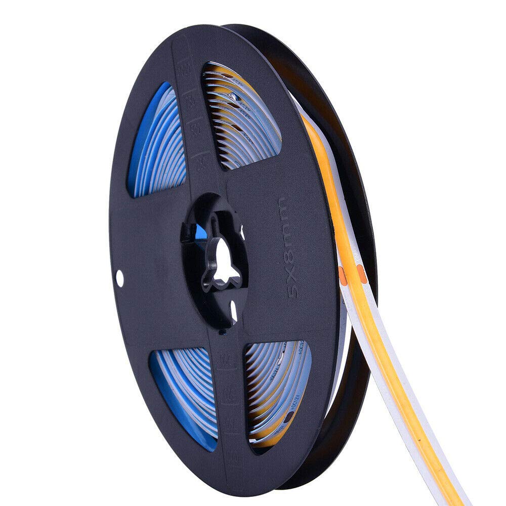 KD-tec LED Strip Light 384Led/m 16.4ft COB Flexible DC12V/24V Bendable Tape Green, Model LED-COB-384, Vinyl Material