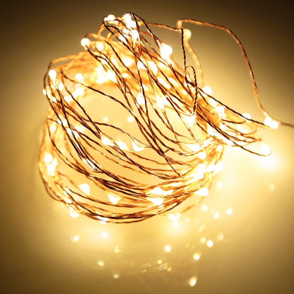 Mikasol Fairy Lights - 5M Copper Wire Led String Lights, Battery Operated, Warm White, Ideal For Bedroom & Party Decorations