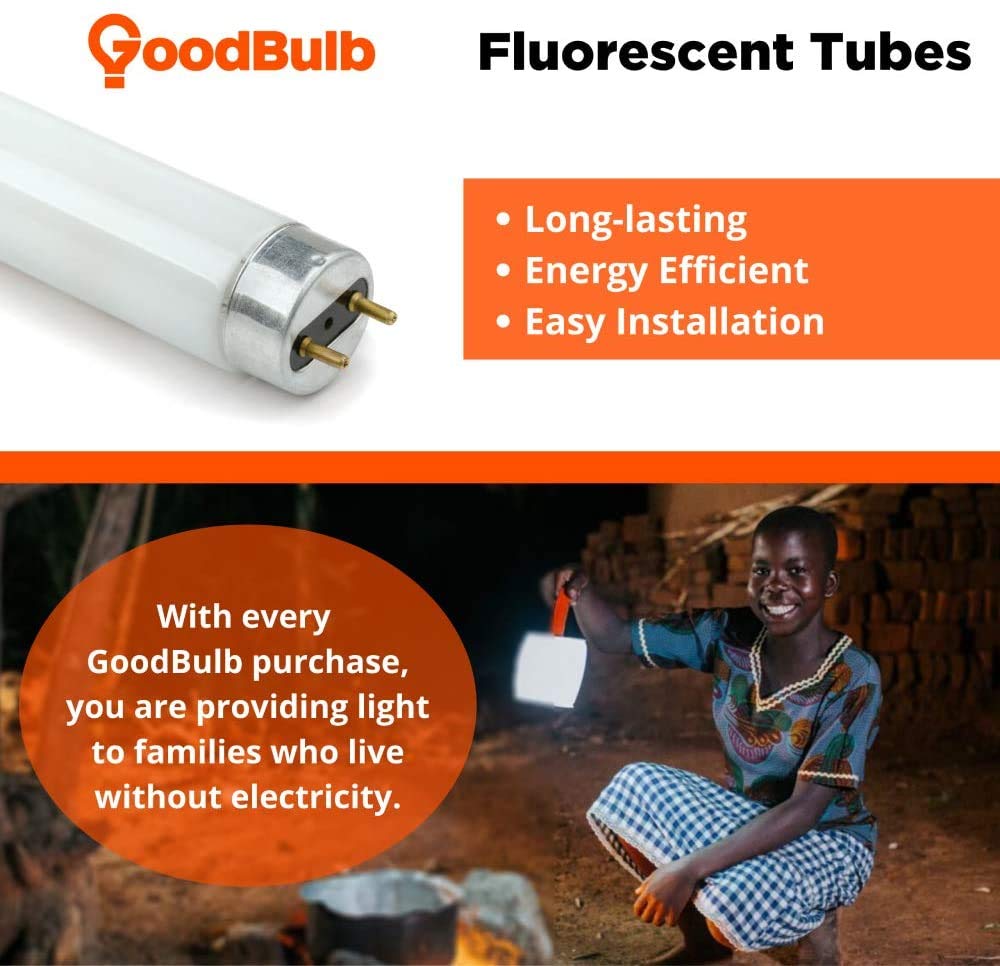 Goodbulb 28-Watt 46 Inch T5 Fluorescent Light Bulb 5000K Daylight White Color Medium Bi-Pin Base 2900 Lumens 85 Cri 36000 Life Hours Car Dealership Lighting Pack Of 40 Bulbs