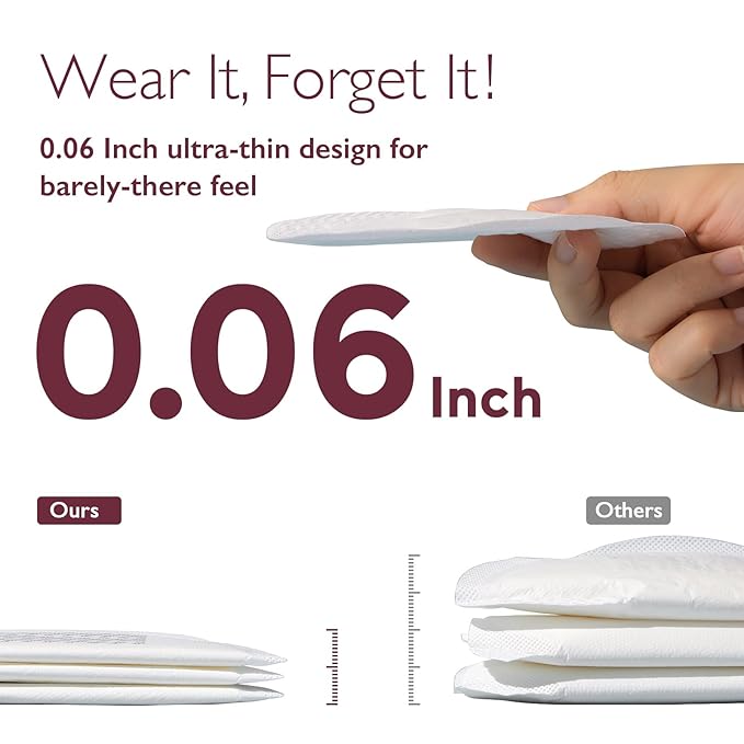 Momcozy Ultra-Thin Disposable Nursing Pads, Ultra-Absorbent and Breathable Portable Breast Pads for Mothers, Keep Dry Continuously, Make Breasts Light and Unburdened, Individually Packaged（60 Count）