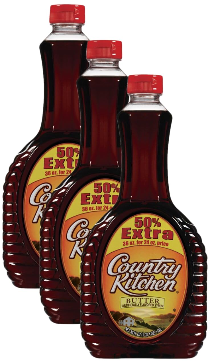 Country Kitchen Syrup, Butter Flavored, 36 oz (Pack of 3)