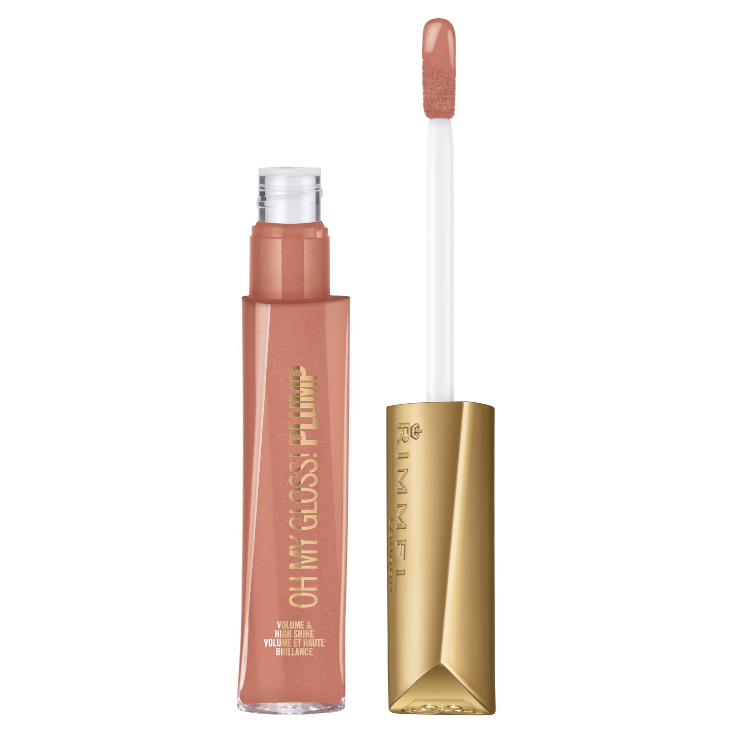 Rimmel Stay Plumped Lip Gloss, 531 Peach Pie, Pack of 1