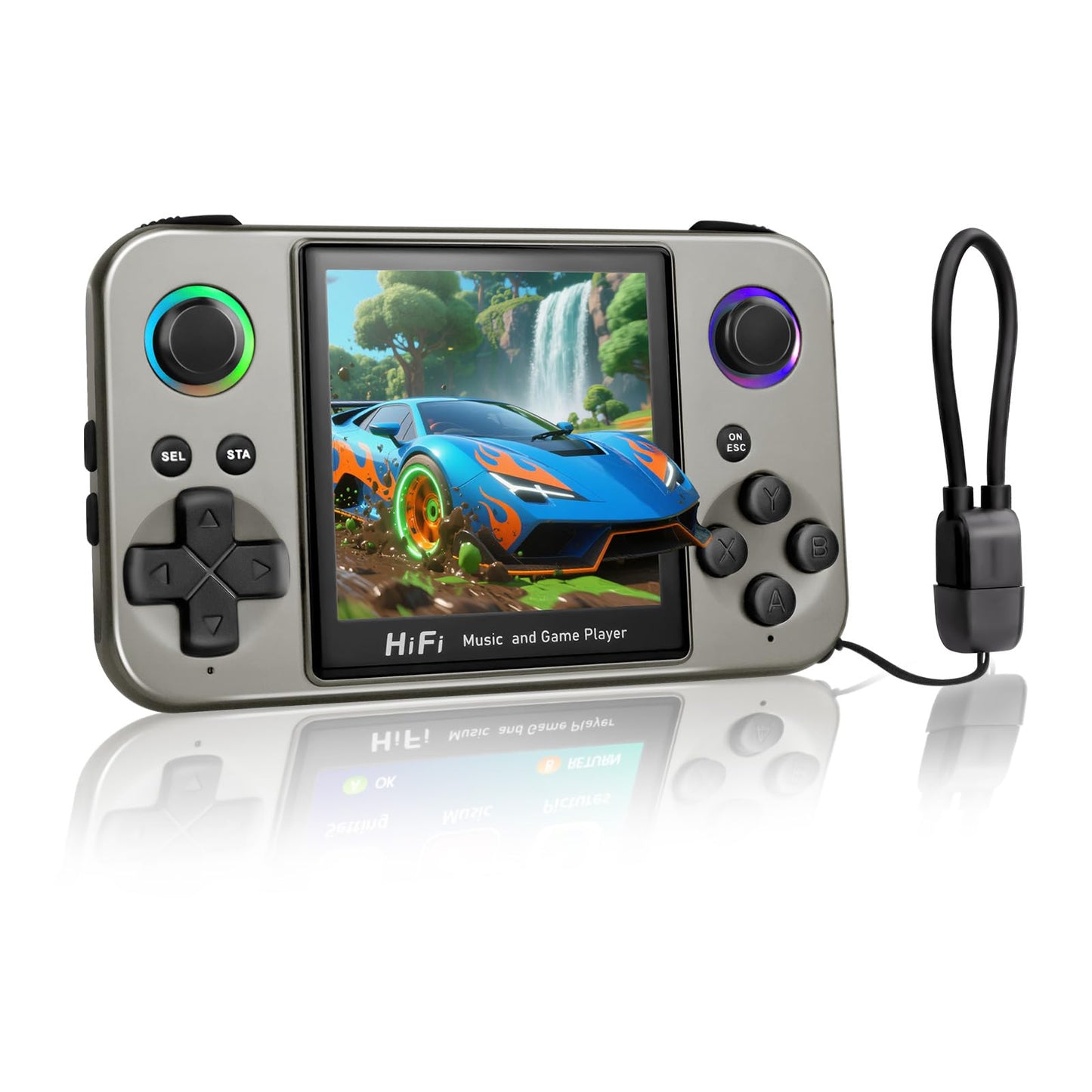 Colourbing L8 Pocket Retro Gaming Console - with MP3 Player Function, Support 6000+ Classic Games on 10 Emulators, 16 GB TF Card Loaded,HiFi Stereo+3.5mm Audio-Birthday Gift for Man(Black) [Linux]