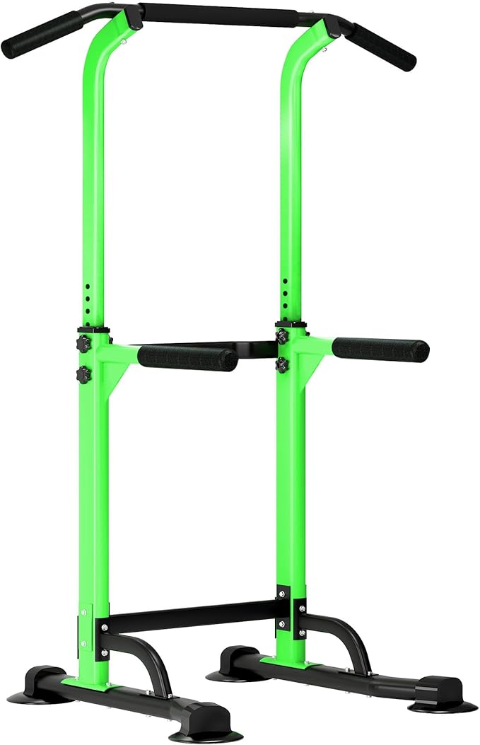 SogesPower Power Tower Dip Station Pull Up Bar for Home Gym Adjustable Height Strength Training Workout Equipment,Pull Up ...