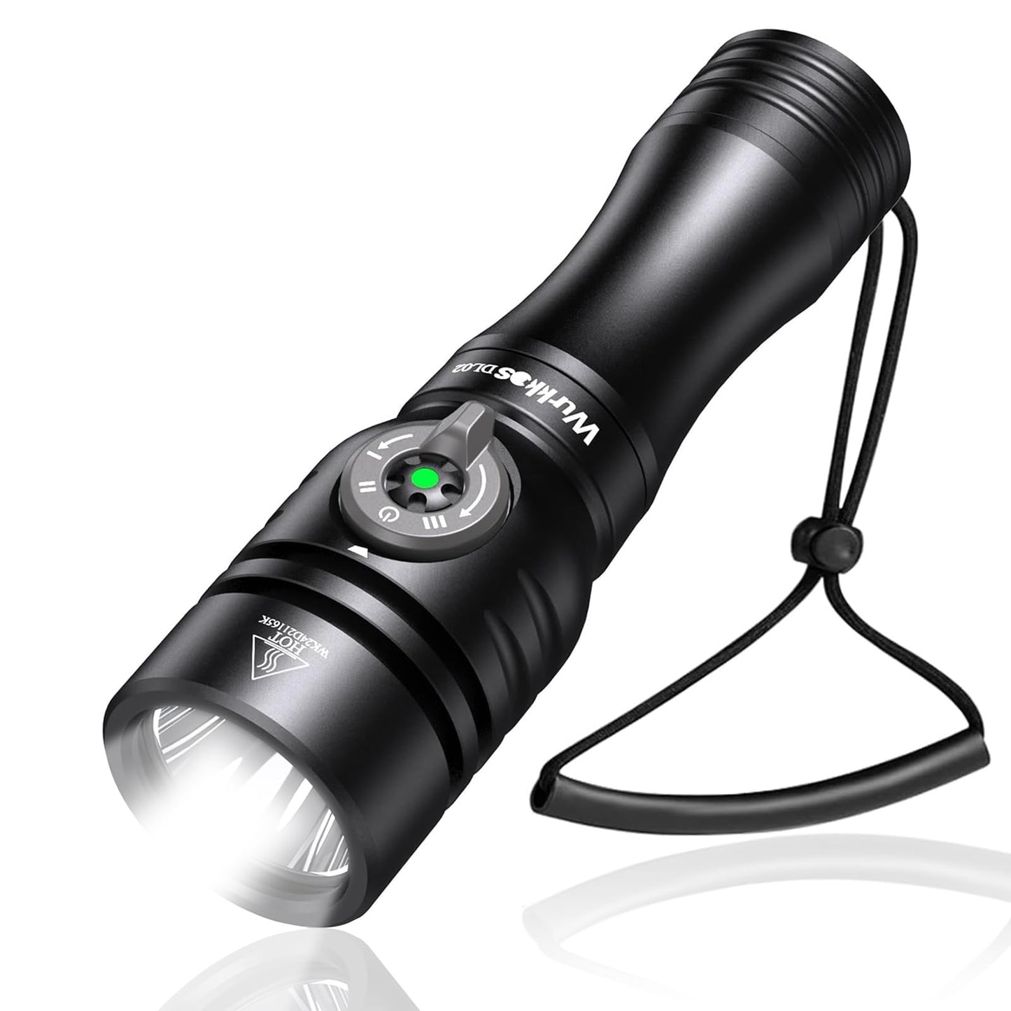 Wurkkos DL02 Scuba Diving Light,3000 Lumens 6500K Dive Light with Rotary Magnetic Switch,IPX8 Waterproof 496M Long Throw 100M Un