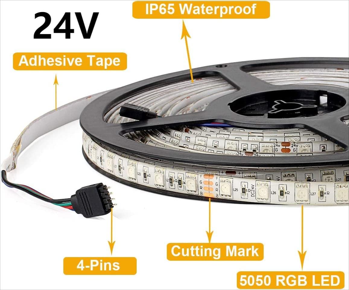Supernight 32.8Ft Rgb Led Strip Lights, 600 Leds, Waterproof, Flexible, Model St-Ting-L262, Multicolor For Bedroom & Tv Backlighting