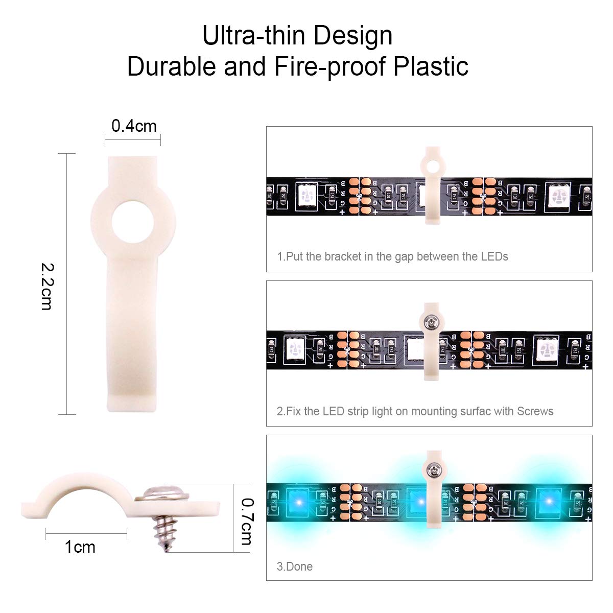 Icreating Led Strip Connectors 4 Pin  Rgb Led Light Connectors Kit Includes 5050 Led Connectors L Shape 4Pin 10Mm Led Light Strip Connectors