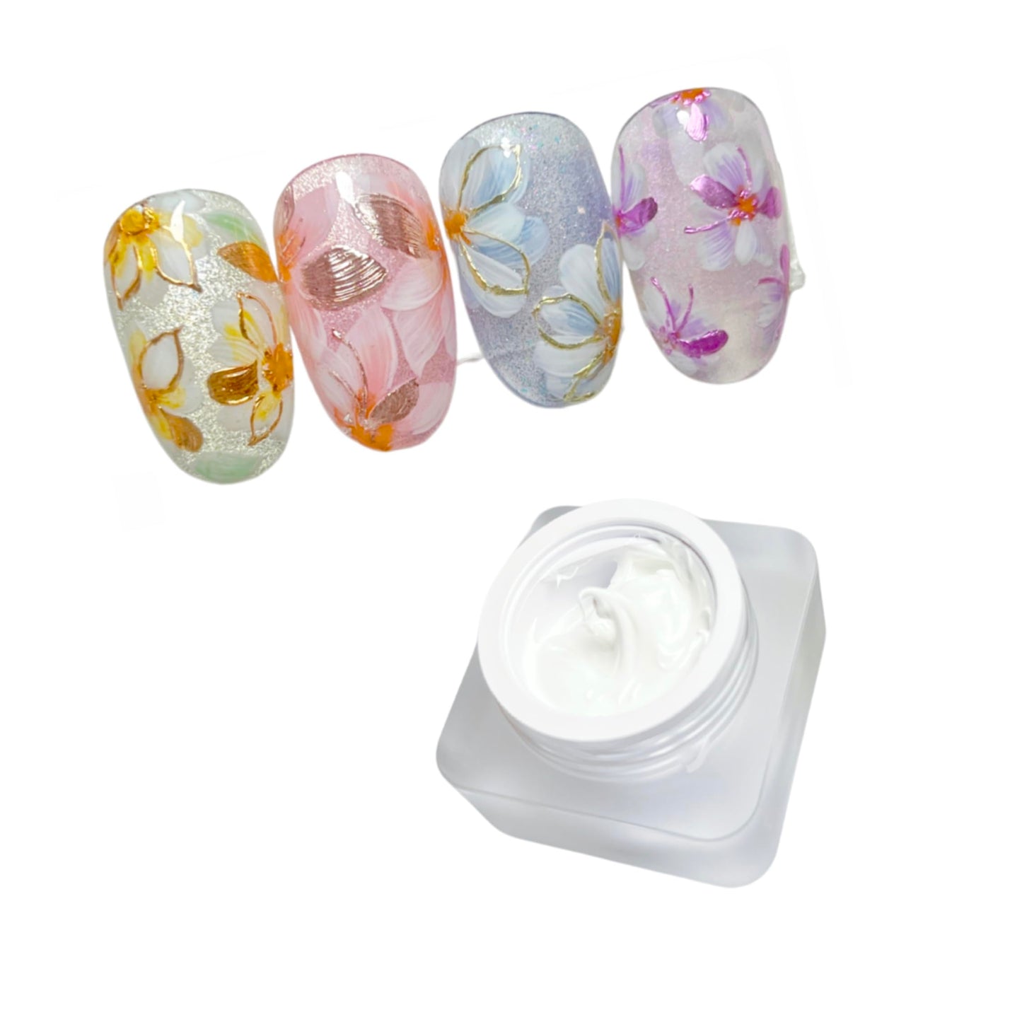 YJMyujimi Nail Gel polish sculpture gel 5g white in colour clear stroke non wipe chrome applicable DIY at home embossed painting