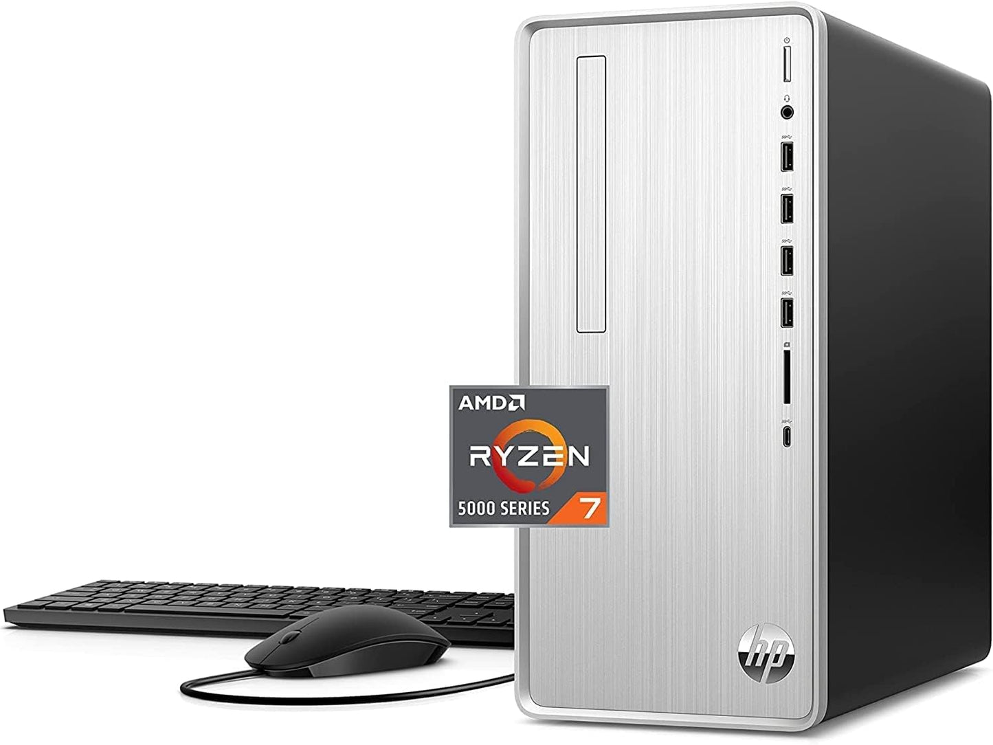 2023 Hp Pavilion Desktop Pc, Amd Ryzen 7 5700G (8 Cores), 64Gb Ram, 2Tb Ssd, 2Tb Hdd, Amd Radeon Graphics, Wi-Fi, Bluetooth, Key