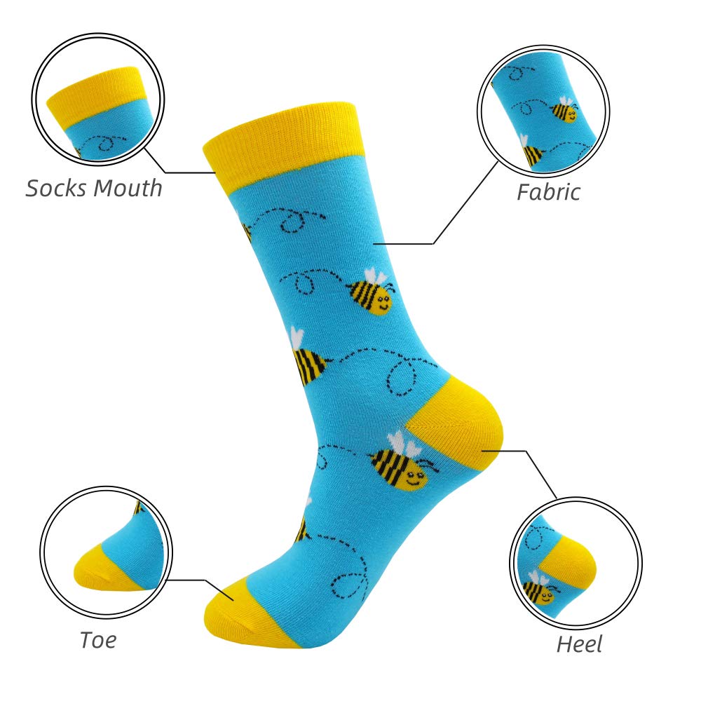 TOEJYJ Womens Socks size 9-11, Cute Funny Fun Crazy Cool Novelty Long Cotton Calf Crew Socks, Gift for Women Ladies Girls Teens