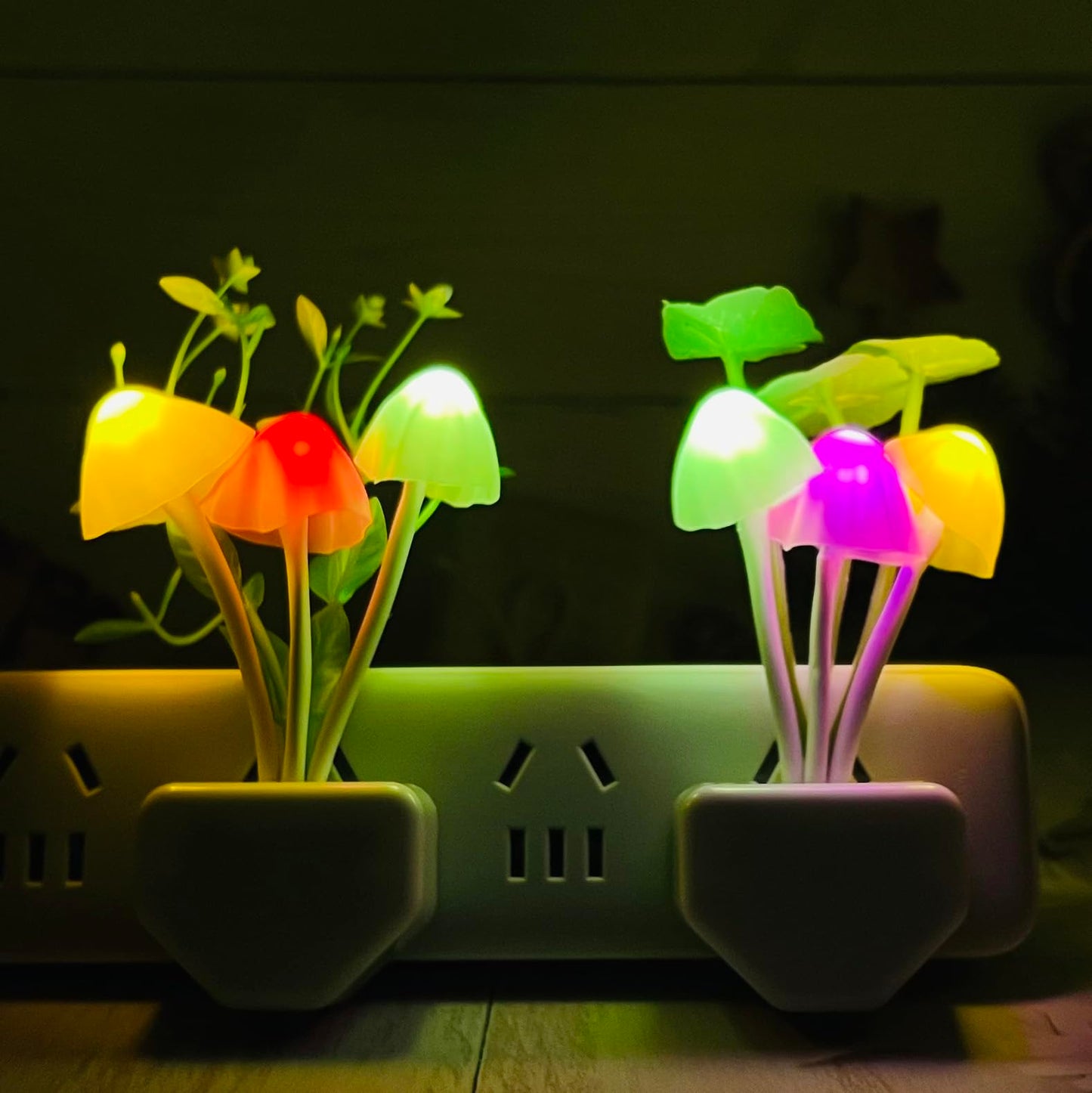 Zezhou Smart Dusk To Dawn Sensor Led Night Light, 0.6W Multi-Color Mushroom Design, Energy Efficient Bedside Lamp For Kids & mature-themeds