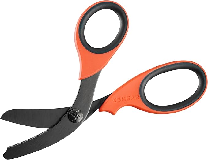 XSHEAR 7.5” Extreme Duty Trauma Shears. Tough and Durable Medical Scissors for The Paramedic, EMT, Nurse or Any Emergency Healthcare Provider Orange/Black