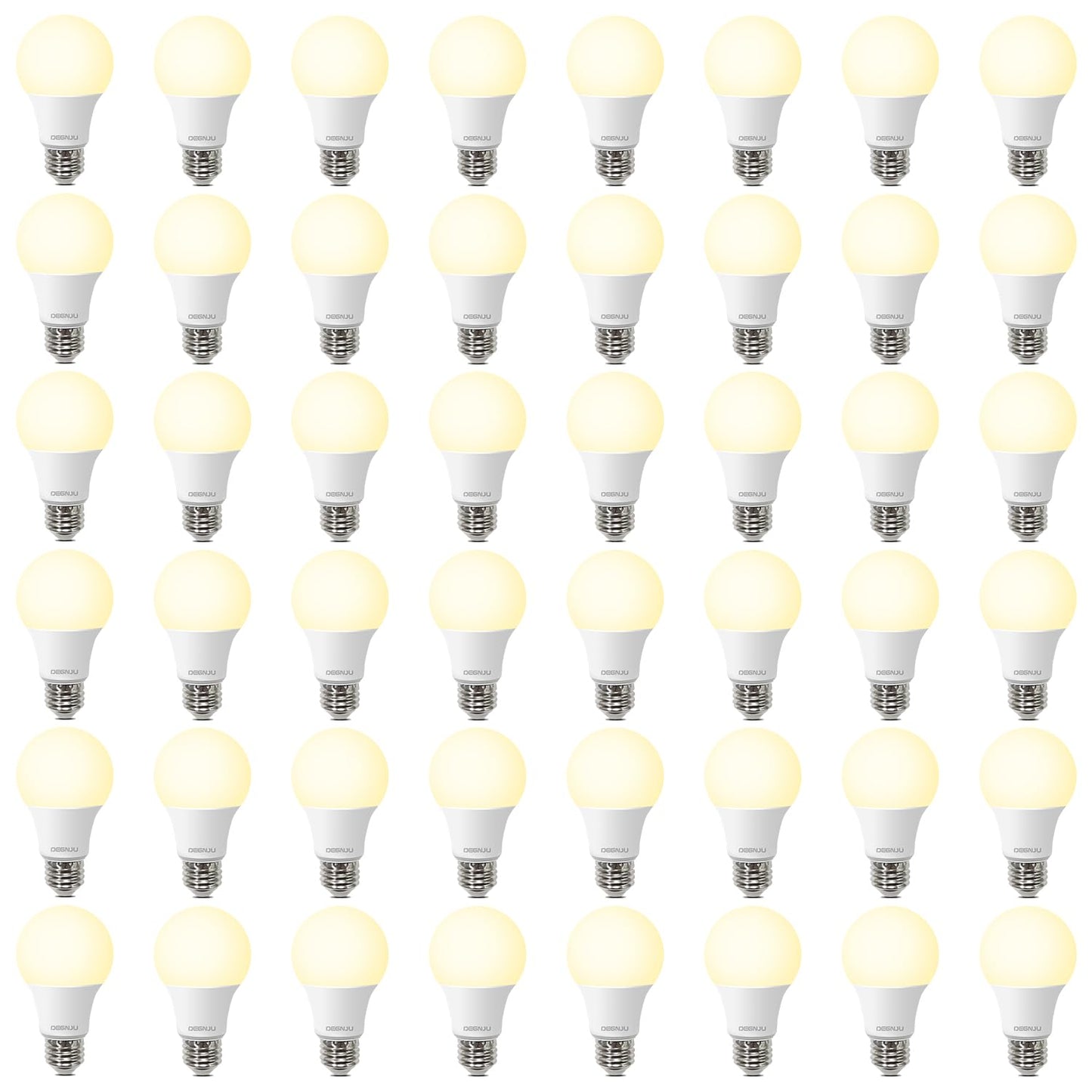 Degnju 48 Pack A19 Led Light Bulbs 60W Equivalent  Soft White 2700K  800 Lumens  E26 Base  Non-Dimmable  8W Energy Efficient Warm Led Bulbs For Home Lighting