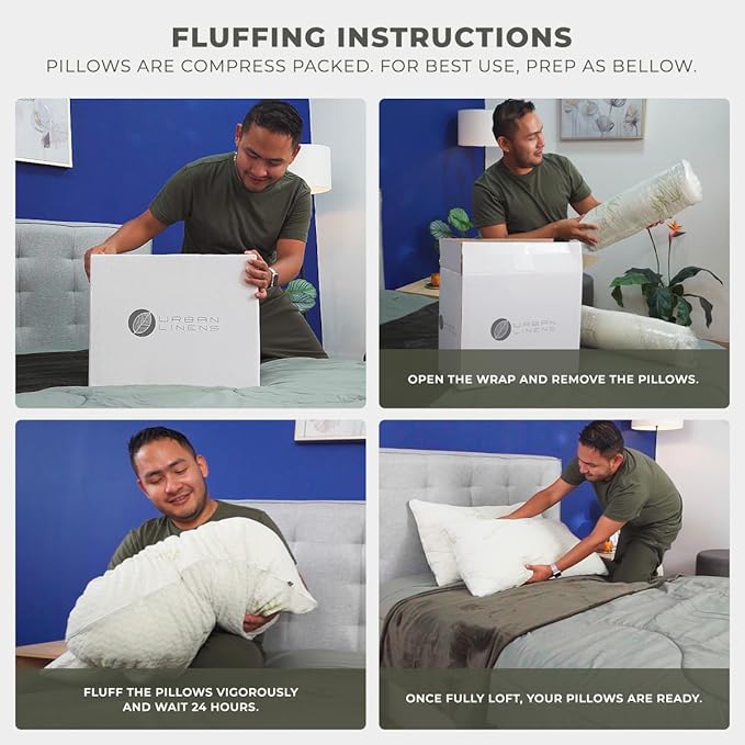 Bed Pillow for Sleeping | Cooling Shredded Memory Foam | Adjustable to Soft - Firm | Removable and Washable Cover | Pillow for Back Or Side Sleepers | Standard Pack of 2