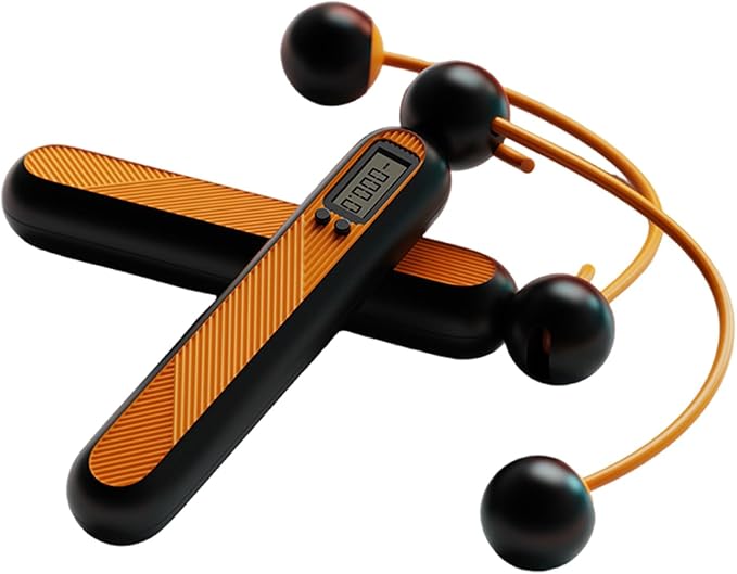MOMOJIA Weighted Jump Rope with Counter with Digital Counter for Indoor Outdoor Fitness Weight Loss Exercise Adjustable