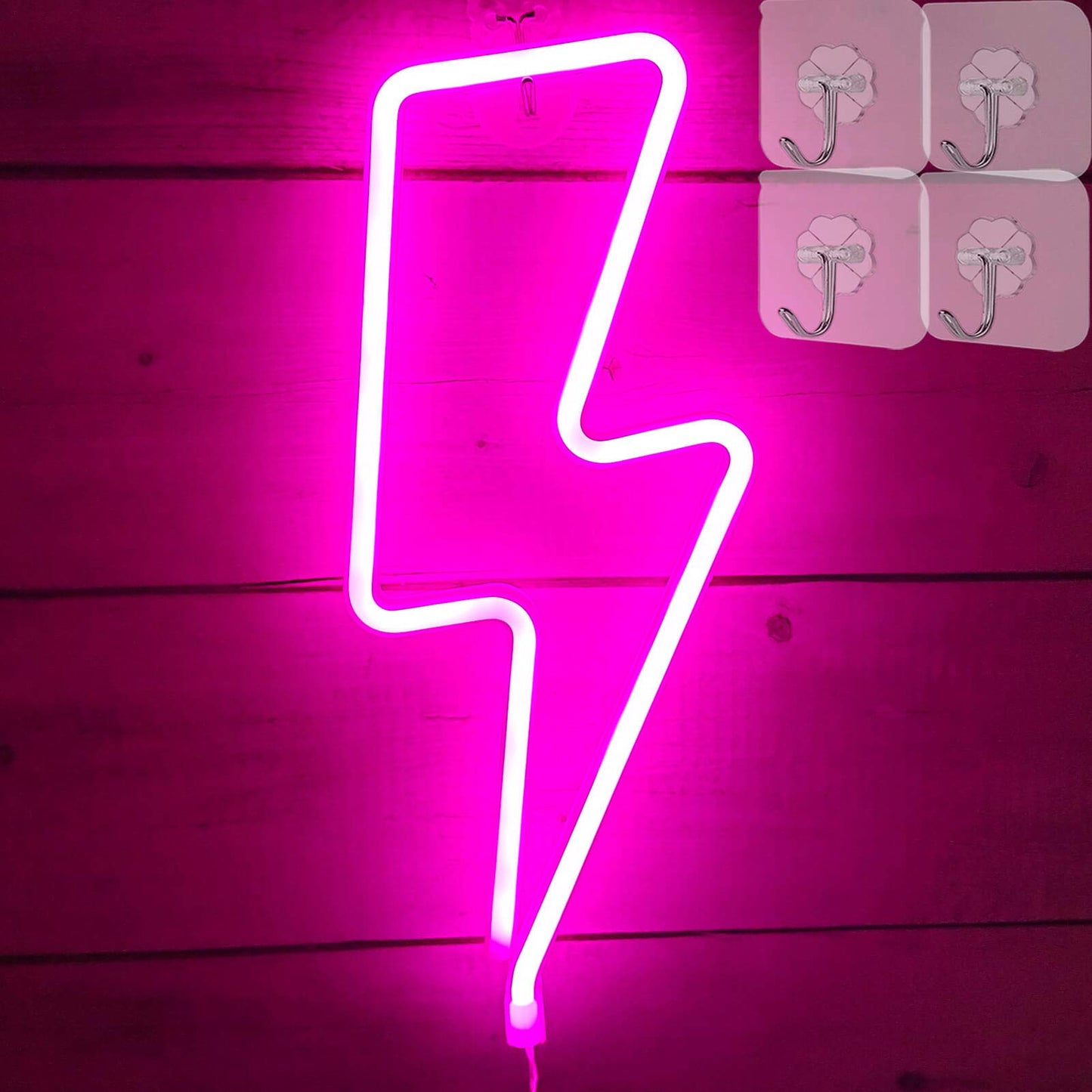 Vifulin Pink Neon Sign - Usb/Battery Powered Teen Room Decor, 4 Hooks, Crystal & Acrylic, Model Qdjznhd.G001P