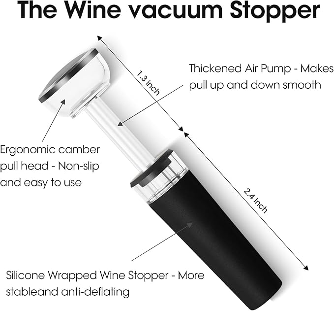 Wine Opener Gift Set Premium Wing Corkscrew Wine Bottle Opener with Multifunctional Bottles Opener, Wine Foil Cutter, Wine Vacuum Stopper, Wine Aerator Pourer Upgrade for Wine Lovers Man Woman, Black