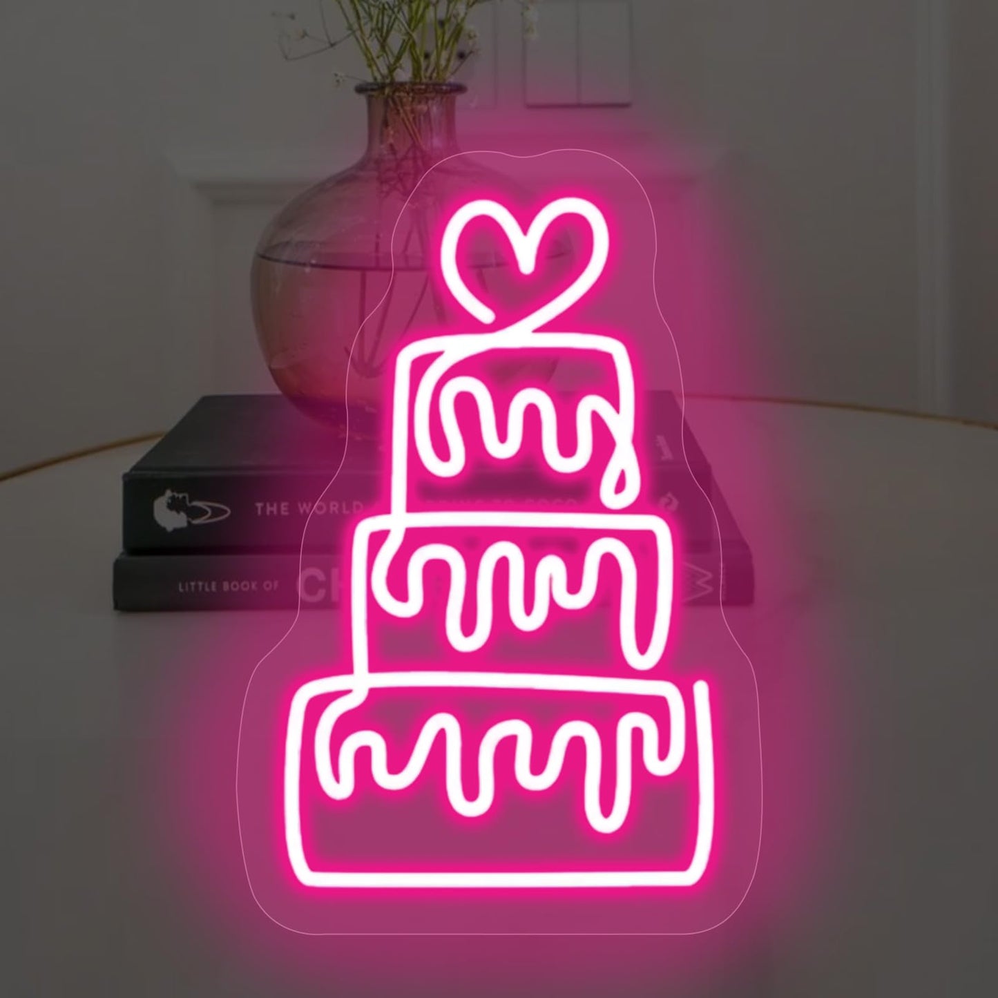 Birthday Cake Neon Sign For Wall Decor Led Dimmable Acrylic Neon Light Up Birthday Party Sign Banner Handmade Wall Art Lights For Food Shop Shops Christmas Birthday Party Gift