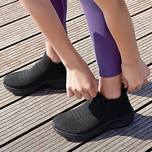 SHULOOK Womens Slip on Walking Shoes Comfort Lightweight Breathable Sock Shoe Non-Slip Mesh Casual Fashion Tennis Running ...
