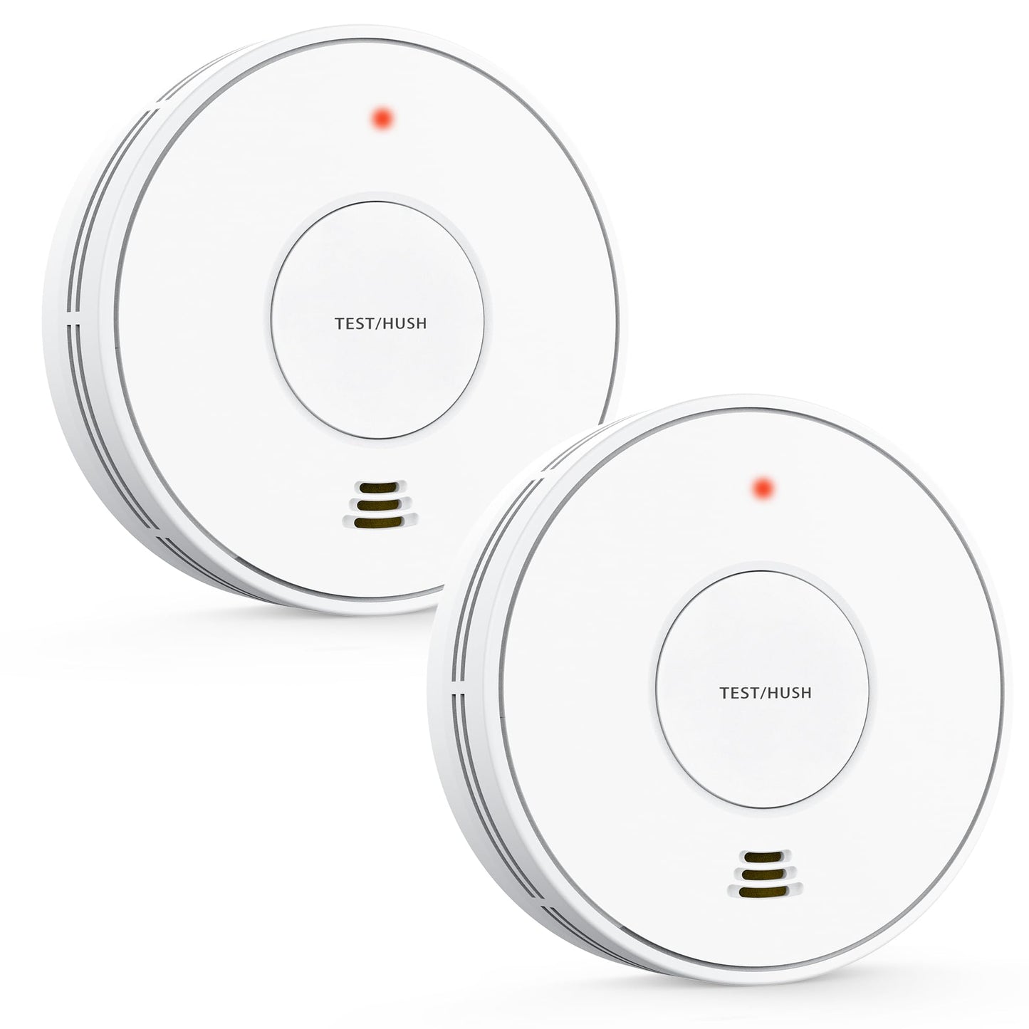 KARUOTOP Smoke and Carbon Monoxide Detector Alarm 2 Pack, 10-Year Battery Fire Alarm CO Detector with Large Test/Silence Button, Easy Adhesive or Screw Mount