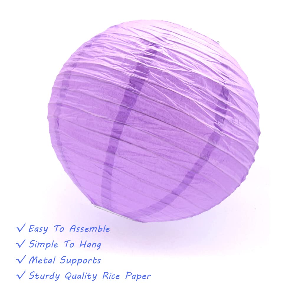 Hocansen Paper Lanterns 3pcs Decorative Round Chinese 12in Jewel Blue Metal for Birthday Halloween Wedding Party Decor