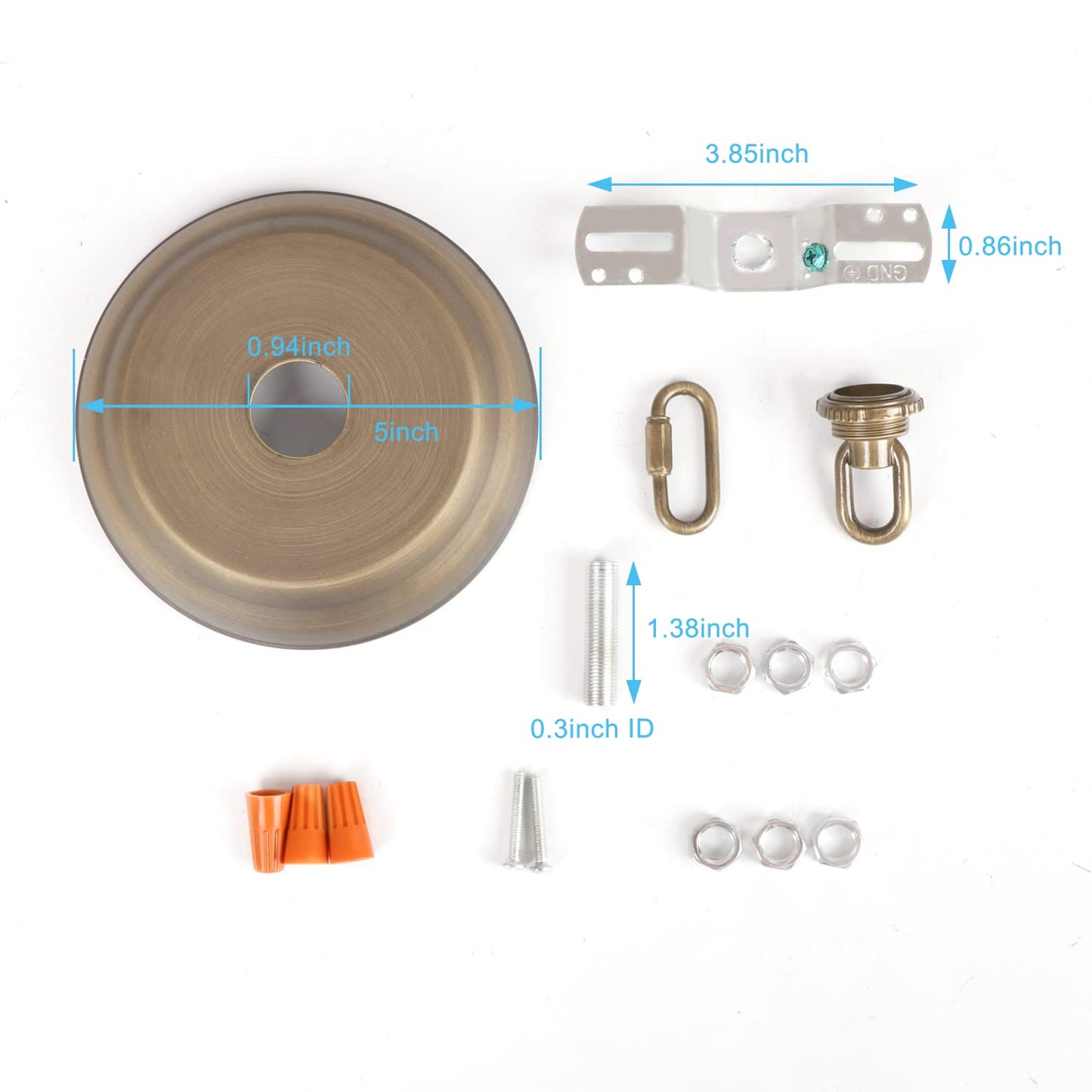 Giluta 5 Light Canopy Kit - Metal Ceiling Plate For Chandeliers, 40 Lbs Max Weight, Bronze Finish, Model 610625474768