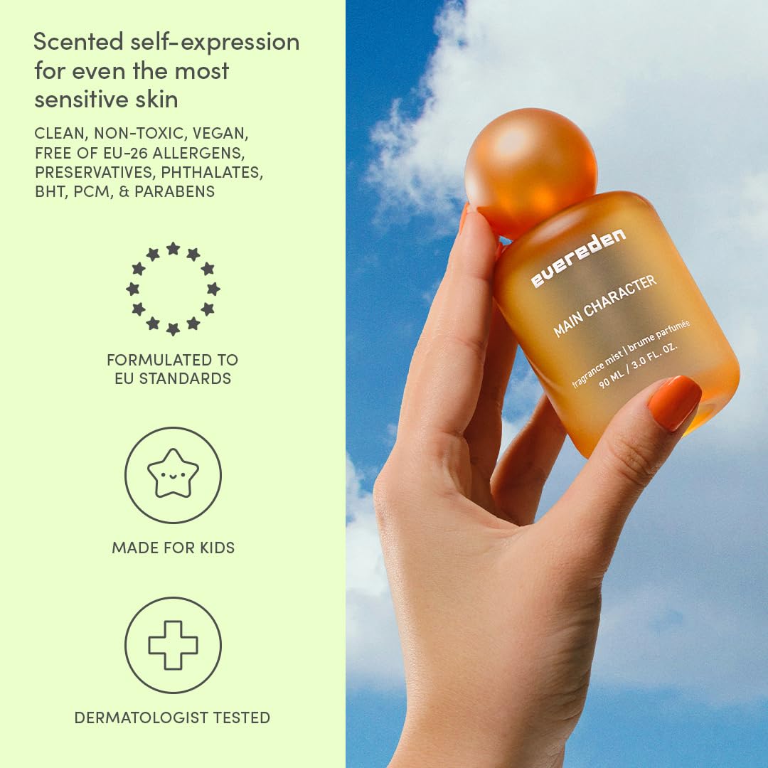 Evereden Fragrance Hair and Body Mist - Main Character: Clean and Vegan Collectible Hair and Body Spray for Teen Girls - Amplify Your Self Expression with Iconic Scents in Aesthetic Bottles