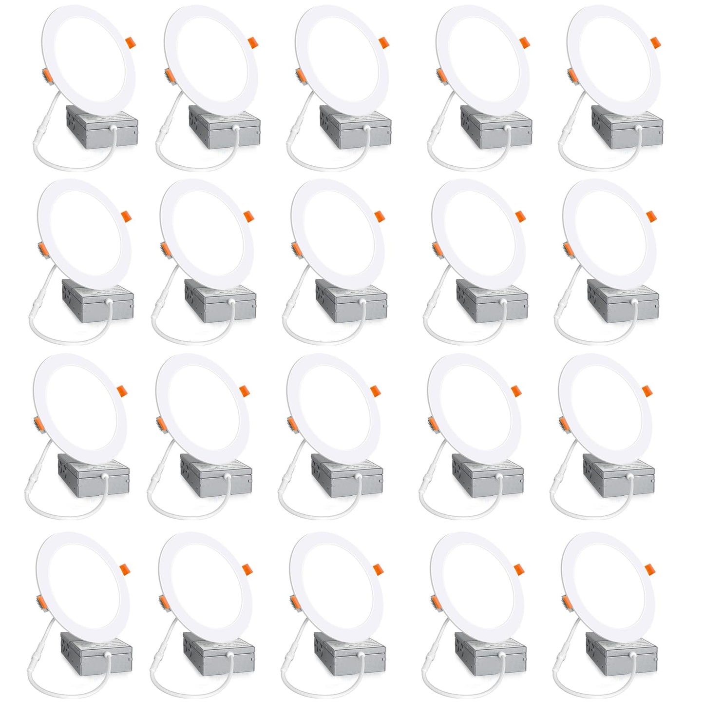 Aophatop 20 Pack Recessed Lighting 6 Inch 6000K Daylight Ultra-Thin Recessed Lighting With Junction Box  1080Lm Brightness Can Lights12W Eqv 110W Can-reduceer Downlight. (6000K  20Pack)