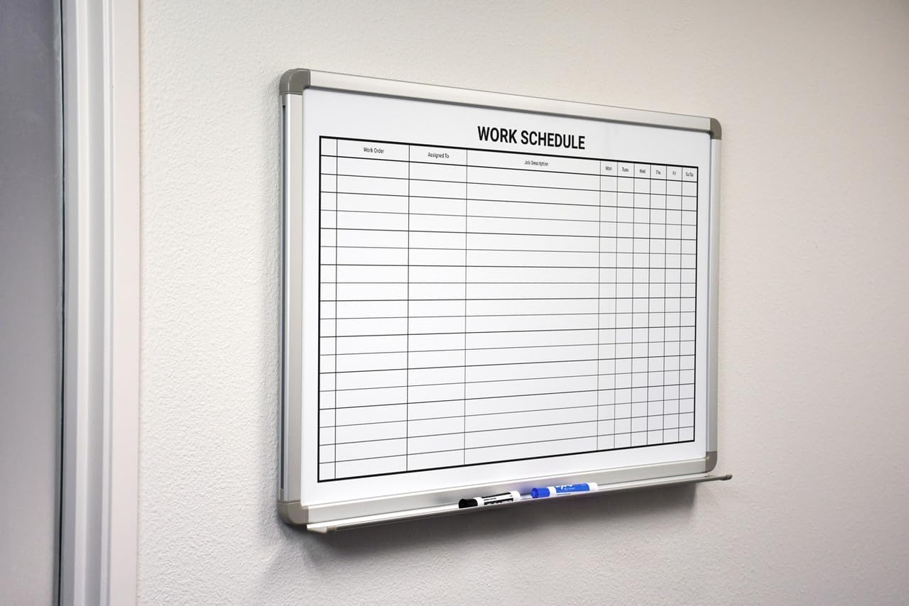 Work Schedule Whiteboard 48" x 36"
